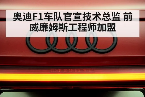 奥迪F1车队官宣技术总监 前威廉姆斯工程师加盟